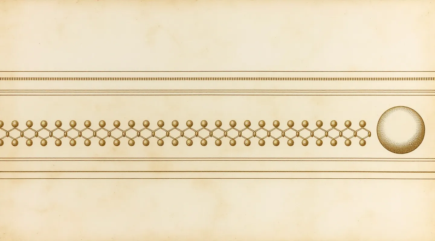 Academic-plate engraving of a classical peptide-bond frieze with four gilt substitution markers and a Doric column on warm alabaster marble